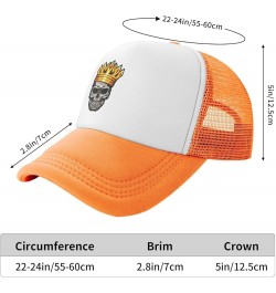 Skull King Golden Crown with Men & Women Baseball Cap, Vintage Adult Hats Adjustable Trucker Cap Orange $9.50 Baseball Caps