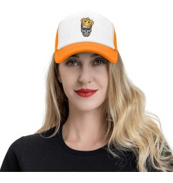 Skull King Golden Crown with Men & Women Baseball Cap, Vintage Adult Hats Adjustable Trucker Cap Orange $9.50 Baseball Caps