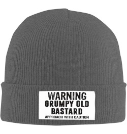 Warning Grumpys Old Bastards Approachs with Caution Vintage Beanie Hat Women Knitted Warm Hat Men Knit Skull Cap Deep Heather...