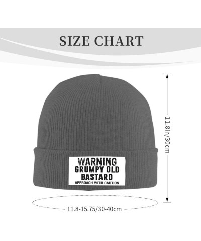 Warning Grumpys Old Bastards Approachs with Caution Vintage Beanie Hat Women Knitted Warm Hat Men Knit Skull Cap Deep Heather...