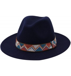 Fedora Hats for Women Sombrero Wool Top Hat Vintage Trilby Felt Wide Brim Elegant Lady Winter Autumn Jazz Caps Navy $18.35 Fe...