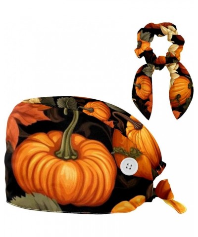 Surgical Scrub Caps Working Head Cover Thanksgiving Pumpkin Hair Rope Bunny Hair Ribbons for Women Color 8 $7.94 Skullies & B...