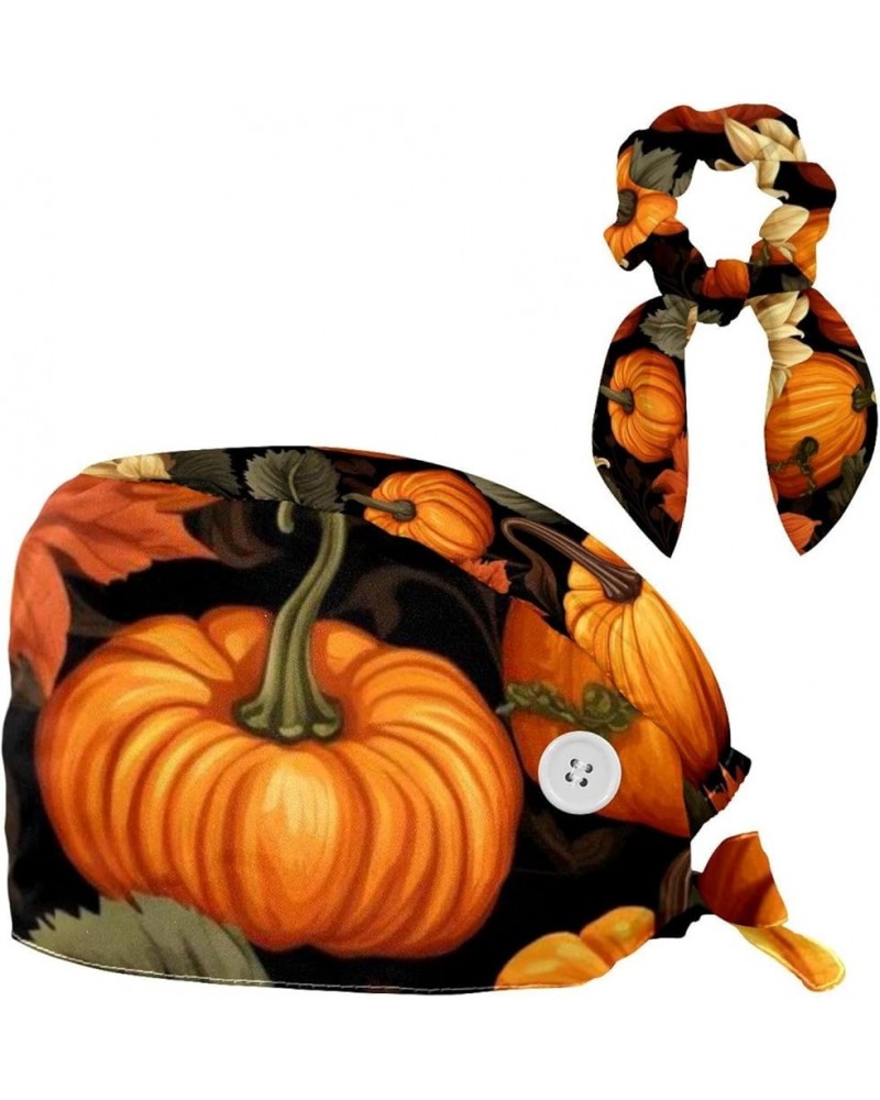 Surgical Scrub Caps Working Head Cover Thanksgiving Pumpkin Hair Rope Bunny Hair Ribbons for Women Color 8 $7.94 Skullies & B...