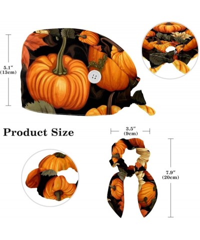 Surgical Scrub Caps Working Head Cover Thanksgiving Pumpkin Hair Rope Bunny Hair Ribbons for Women Color 8 $7.94 Skullies & B...