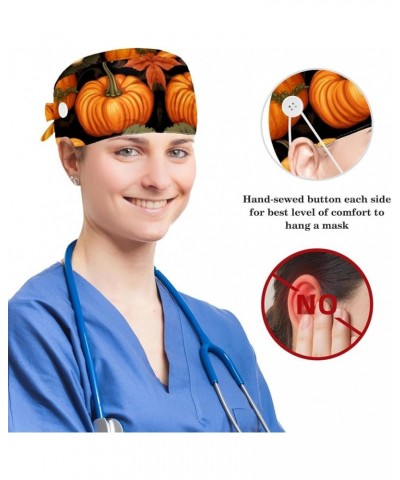 Surgical Scrub Caps Working Head Cover Thanksgiving Pumpkin Hair Rope Bunny Hair Ribbons for Women Color 8 $7.94 Skullies & B...