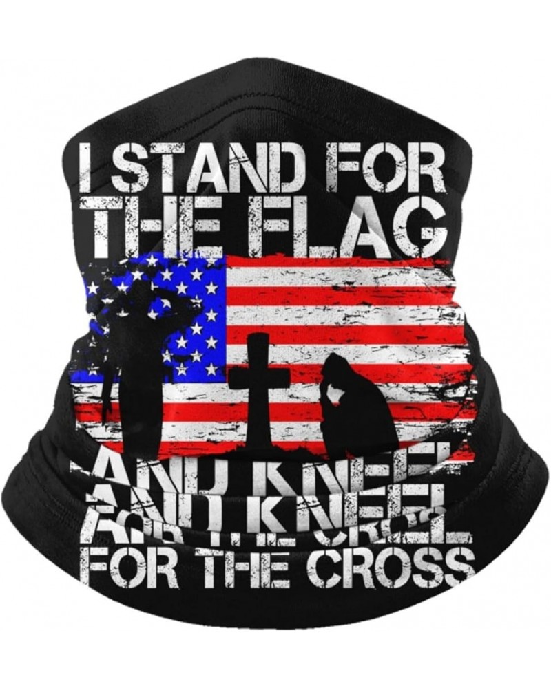 Stand for the Flag Kneel for the Cross Neck Warmer Headwear Face Scarf Mask Balaclava Painting $10.99 Balaclavas