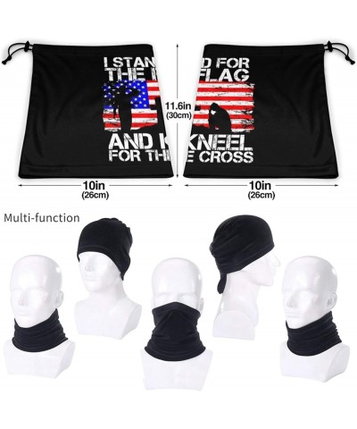 Stand for the Flag Kneel for the Cross Neck Warmer Headwear Face Scarf Mask Balaclava Painting $10.99 Balaclavas