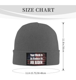 Your Mask is As Useless As Joe Biden Sucks Funny Political Cozy Knitted Hat for Winter - Warm Comfort Black Deep Heather $15....