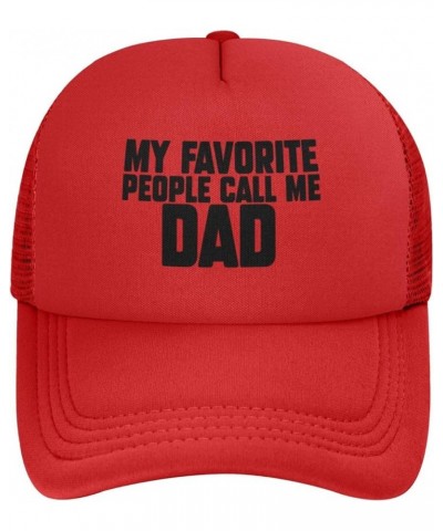 My Favorite People Call Me Dad Trucker Hat Women Mesh Baseball Cap Cowboy Hat Men Dad Hat Snapback Hat Black Red $11.28 Baseb...