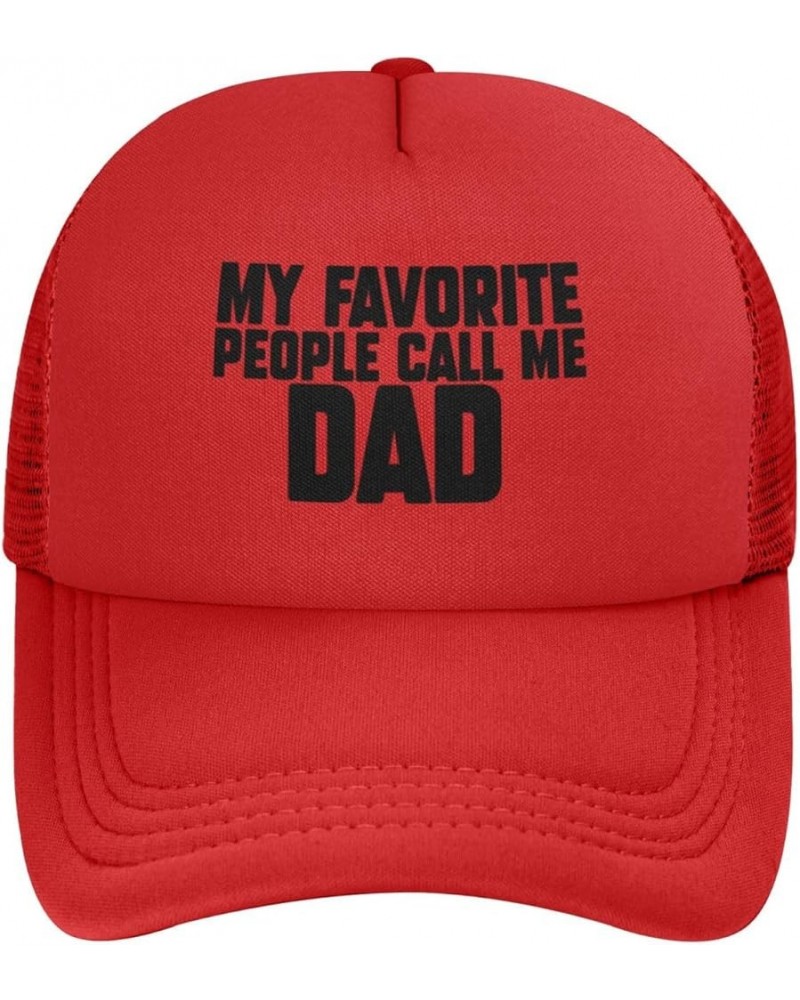 My Favorite People Call Me Dad Trucker Hat Women Mesh Baseball Cap Cowboy Hat Men Dad Hat Snapback Hat Black Red $11.28 Baseb...