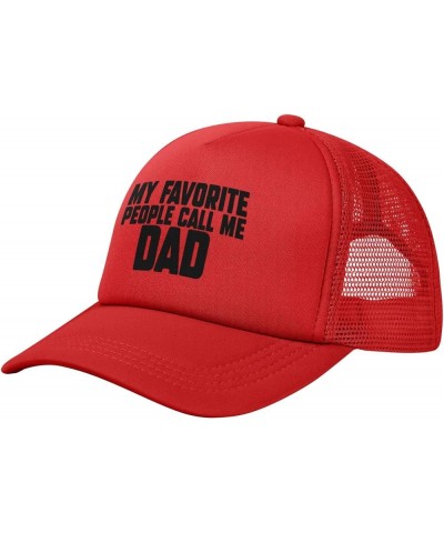 My Favorite People Call Me Dad Trucker Hat Women Mesh Baseball Cap Cowboy Hat Men Dad Hat Snapback Hat Black Red $11.28 Baseb...