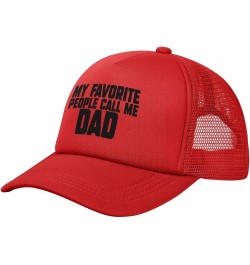 My Favorite People Call Me Dad Trucker Hat Women Mesh Baseball Cap Cowboy Hat Men Dad Hat Snapback Hat Black Red $11.28 Baseb...