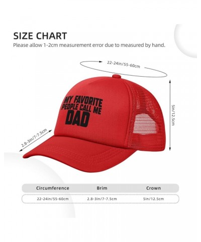 My Favorite People Call Me Dad Trucker Hat Women Mesh Baseball Cap Cowboy Hat Men Dad Hat Snapback Hat Black Red $11.28 Baseb...