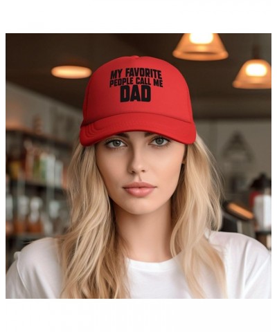 My Favorite People Call Me Dad Trucker Hat Women Mesh Baseball Cap Cowboy Hat Men Dad Hat Snapback Hat Black Red $11.28 Baseb...