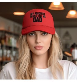 My Favorite People Call Me Dad Trucker Hat Women Mesh Baseball Cap Cowboy Hat Men Dad Hat Snapback Hat Black Red $11.28 Baseb...