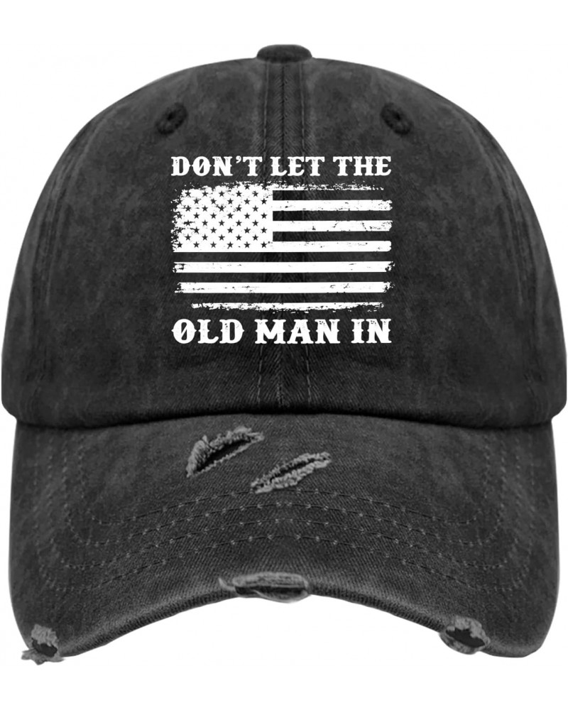 Don't IET The OID Man in Hat for Mens Washed Distressed Baseball Caps Funny Washed Ball Cap Cotton $10.63 Baseball Caps