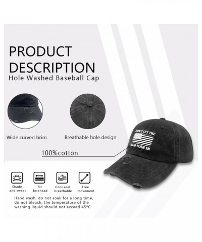 Don't IET The OID Man in Hat for Mens Washed Distressed Baseball Caps Funny Washed Ball Cap Cotton $10.63 Baseball Caps