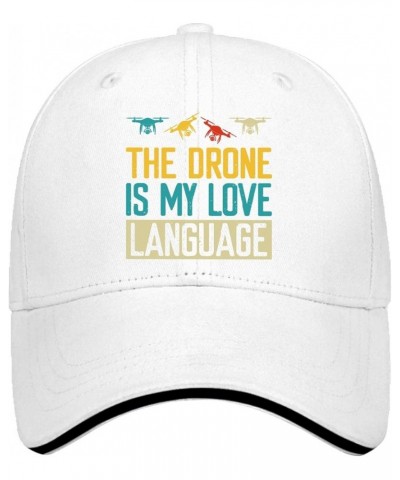 Baseball Caps Drone is My Love Language Trucker Caps for Men Vintage Camo Snapbacks for Gift White $12.39 Baseball Caps