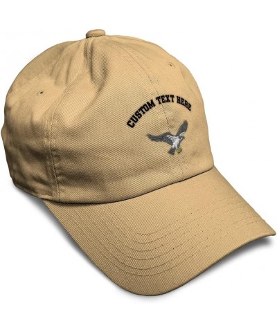 Custom Soft Baseball Cap Osprey Embroidery Birds Bird Embroidery Twill Cotton Dad Hats for Men & Women Khaki Personalized Tex...