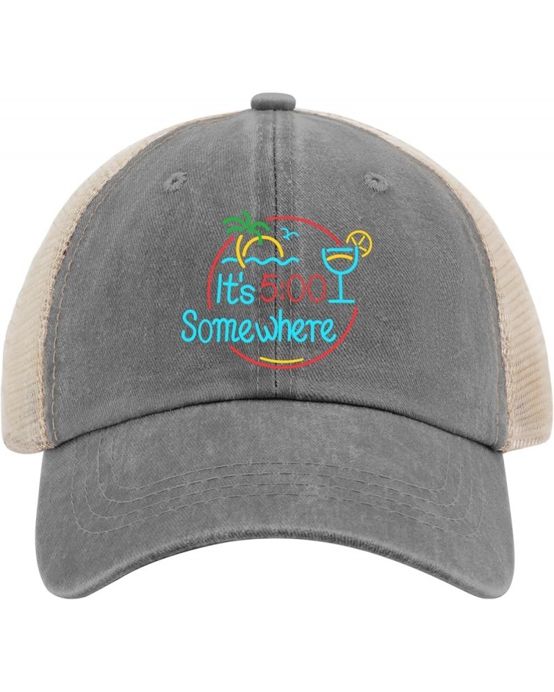 It's 5 o'clock Somewhere Hats for Women Jimmy Music Buffett Accessories Baseball Cap Fashion Washed Dad Hats Gray02 $11.01 Ba...