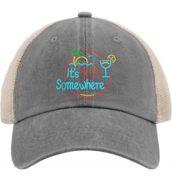 It's 5 o'clock Somewhere Hats for Women Jimmy Music Buffett Accessories Baseball Cap Fashion Washed Dad Hats Gray02 $11.01 Ba...