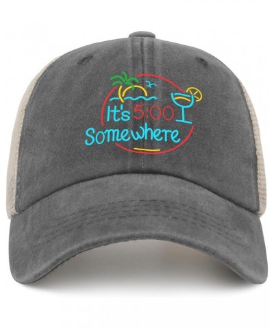 It's 5 o'clock Somewhere Hats for Women Jimmy Music Buffett Accessories Baseball Cap Fashion Washed Dad Hats Gray02 $11.01 Ba...