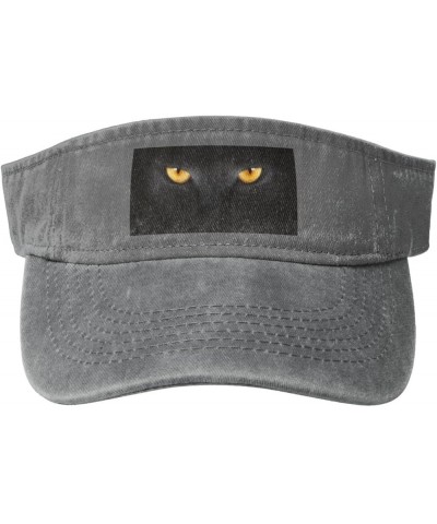 Black Cat Eyes Visor Hats for Women Men Cowboy Empty Top Sun Visors for Women Adjustable Womens Visor Hats Gray $8.79 Visors