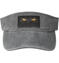 Black Cat Eyes Visor Hats for Women Men Cowboy Empty Top Sun Visors for Women Adjustable Womens Visor Hats Gray $8.79 Visors