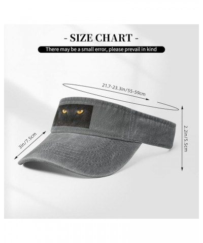 Black Cat Eyes Visor Hats for Women Men Cowboy Empty Top Sun Visors for Women Adjustable Womens Visor Hats Gray $8.79 Visors