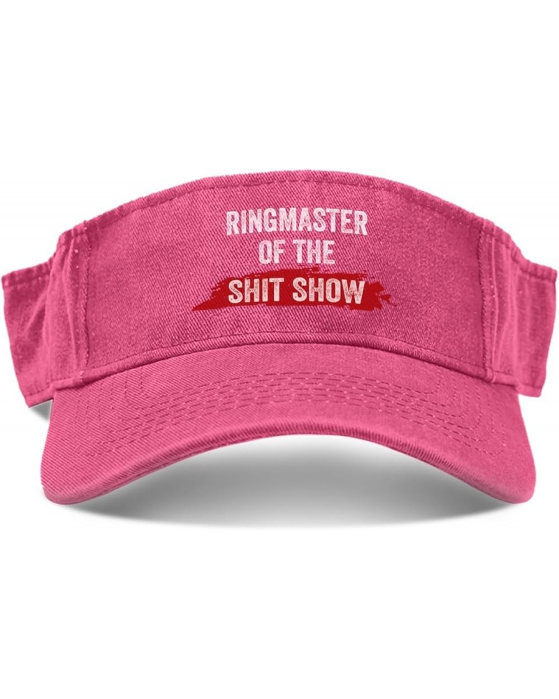 Ringmaster of The Shit Show Hat Visor Hats for Teens Sun Visor Hat Stylish Golf Caps Pink $12.52 Visors