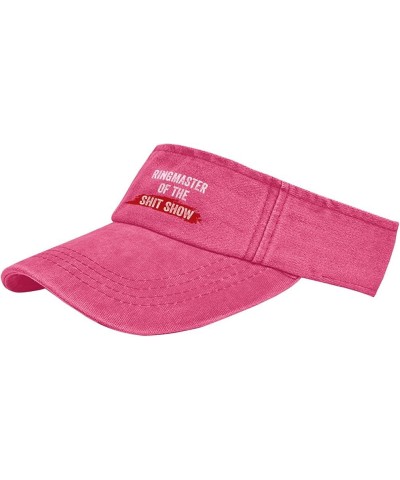 Ringmaster of The Shit Show Hat Visor Hats for Teens Sun Visor Hat Stylish Golf Caps Pink $12.52 Visors