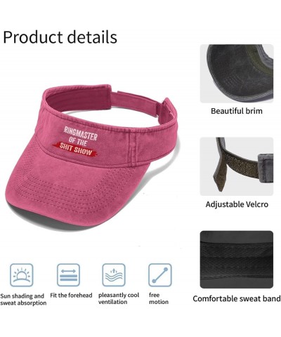 Ringmaster of The Shit Show Hat Visor Hats for Teens Sun Visor Hat Stylish Golf Caps Pink $12.52 Visors