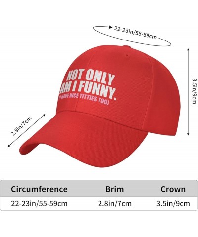 Unisex Baseball Cap Not Only Am I Funny Low Profile Dad Hat Adjustable Casquette Cap Red $10.65 Baseball Caps