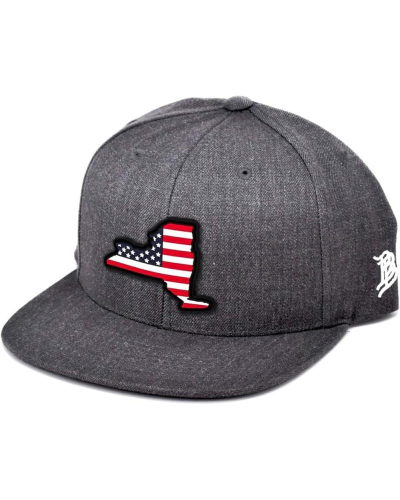 New York PVC Patriot Patch Classic Snapback Hat - One Size Fits All Charcoal $19.94 Baseball Caps