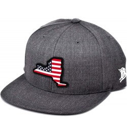 New York PVC Patriot Patch Classic Snapback Hat - One Size Fits All Charcoal $19.94 Baseball Caps