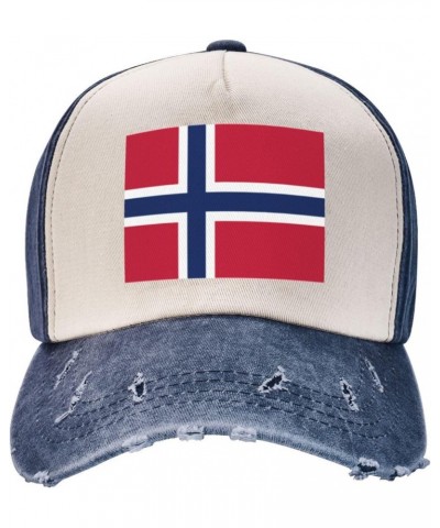 Norway Flag Upgrade Your Style with Funny Adjustable Cotton Baseball Caps for Men and Women Navy Blue $10.65 Baseball Caps