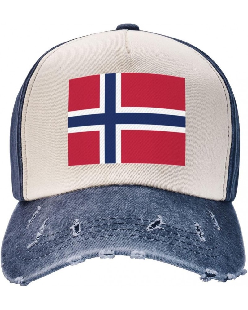 Norway Flag Upgrade Your Style with Funny Adjustable Cotton Baseball Caps for Men and Women Navy Blue $10.65 Baseball Caps