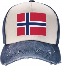 Norway Flag Upgrade Your Style with Funny Adjustable Cotton Baseball Caps for Men and Women Navy Blue $10.65 Baseball Caps