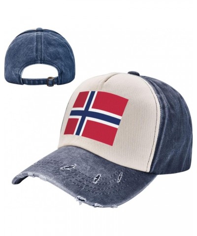 Norway Flag Upgrade Your Style with Funny Adjustable Cotton Baseball Caps for Men and Women Navy Blue $10.65 Baseball Caps