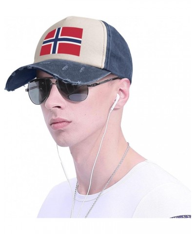 Norway Flag Upgrade Your Style with Funny Adjustable Cotton Baseball Caps for Men and Women Navy Blue $10.65 Baseball Caps