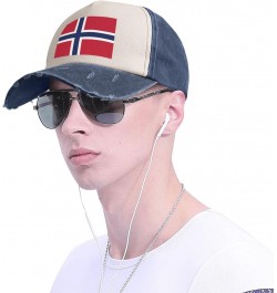 Norway Flag Upgrade Your Style with Funny Adjustable Cotton Baseball Caps for Men and Women Navy Blue $10.65 Baseball Caps