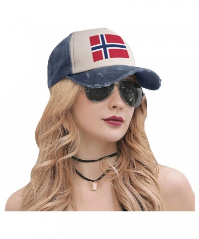 Norway Flag Upgrade Your Style with Funny Adjustable Cotton Baseball Caps for Men and Women Navy Blue $10.65 Baseball Caps