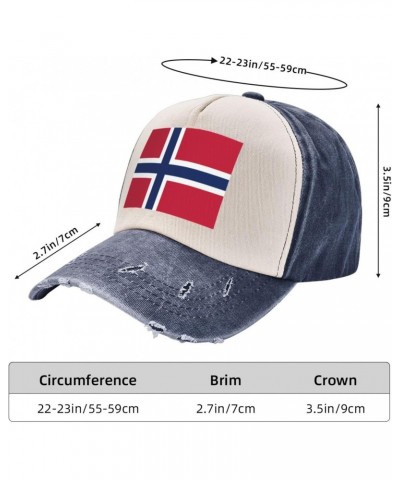 Norway Flag Upgrade Your Style with Funny Adjustable Cotton Baseball Caps for Men and Women Navy Blue $10.65 Baseball Caps