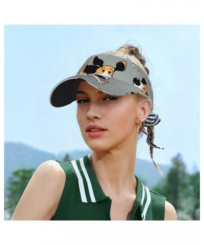 Gold Drops Print Sunscreen Visor Hats for Women & Men,Sport Empty Top,Tennis Visor,Golf Visor Funny Beagle Active Dog $12.32 ...