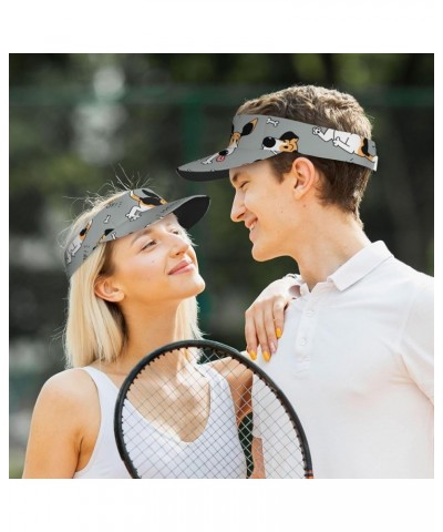 Gold Drops Print Sunscreen Visor Hats for Women & Men,Sport Empty Top,Tennis Visor,Golf Visor Funny Beagle Active Dog $12.32 ...