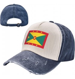 Grenada Flag Upgrade Your Style with Funny Adjustable Cotton Baseball Caps for Men and Women Navy Blue $15.77 Baseball Caps