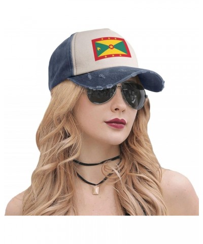 Grenada Flag Upgrade Your Style with Funny Adjustable Cotton Baseball Caps for Men and Women Navy Blue $15.77 Baseball Caps