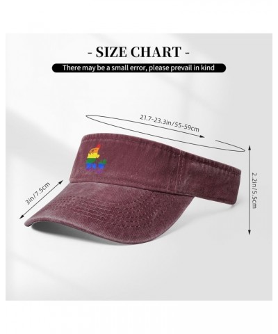 LGBT Flag Map of Denmark Sun Visor Hats for Women Men Adjustable Sports Sun Hats Cotton Golf Cap Red $10.44 Visors