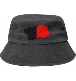 Flag Map of Aosta Valley Bucket Hat for Men Women Outdoor Washed Cotton Sun Hats Travel Beach Hat Black $11.96 Bucket Hats