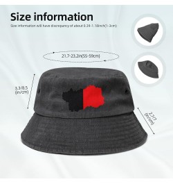 Flag Map of Aosta Valley Bucket Hat for Men Women Outdoor Washed Cotton Sun Hats Travel Beach Hat Black $11.96 Bucket Hats